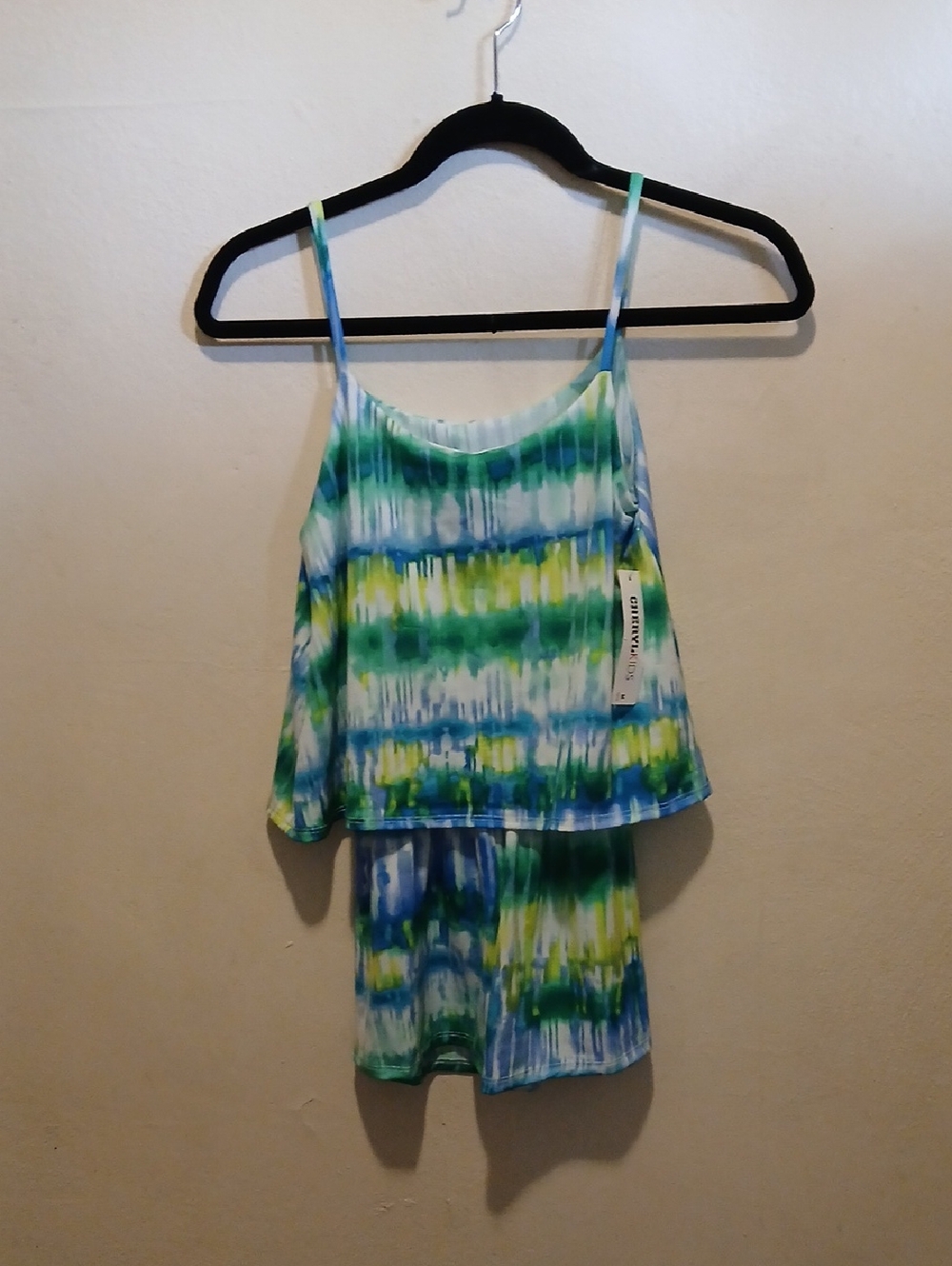 Girls Blue & Green Tie-Dye One-Piece Romper